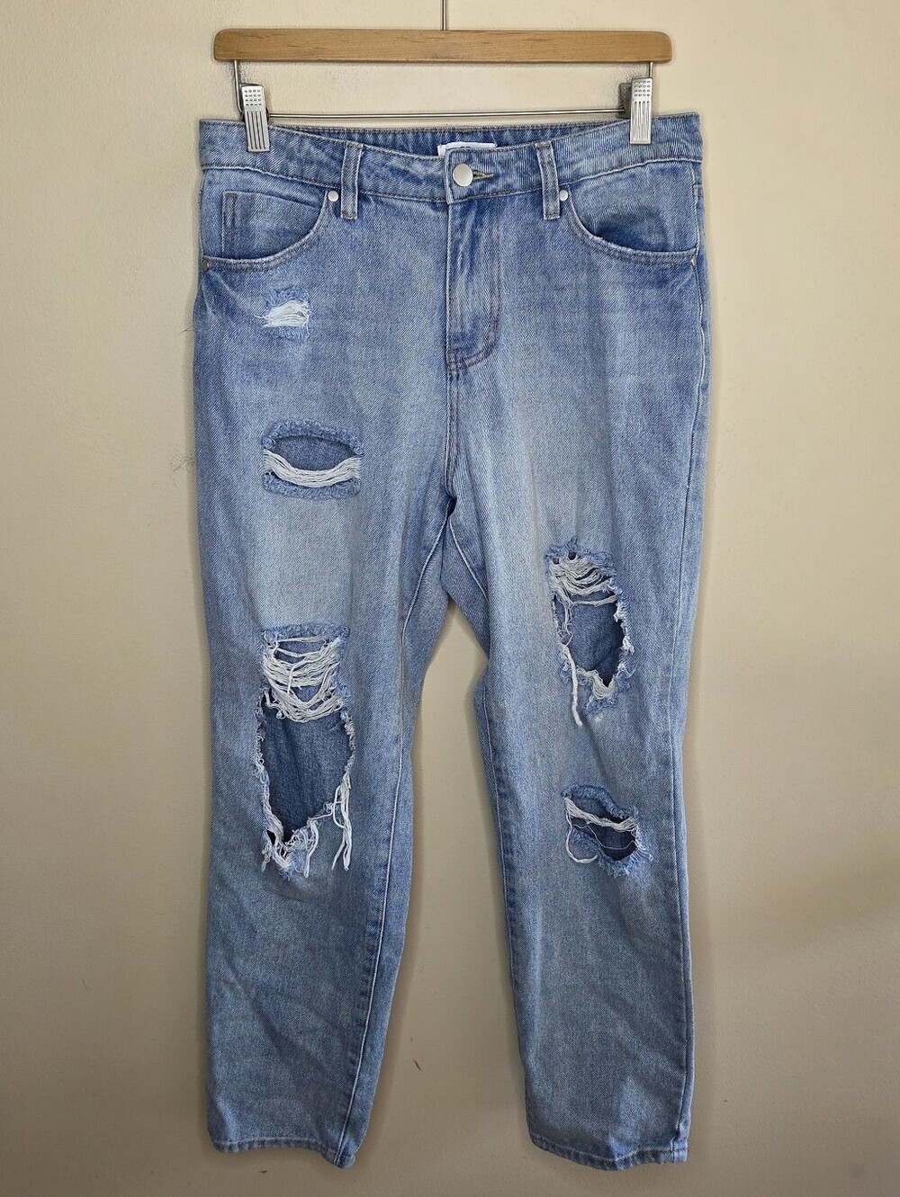 BP Destructed Ripped Straight Leg Jeans Size 28 100% Cotton